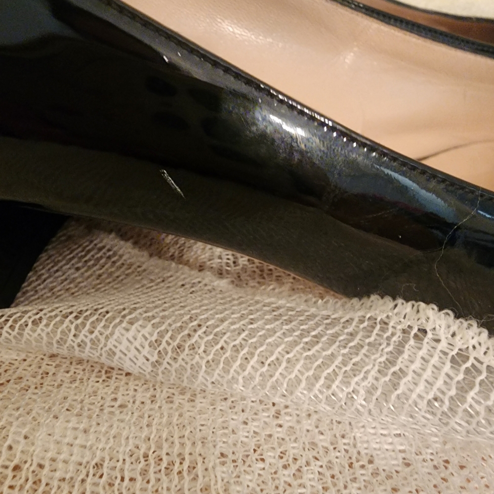 Salvatore Ferragamo Black Patent Leather Block Pumps Size 9 - Picture 3 of 9